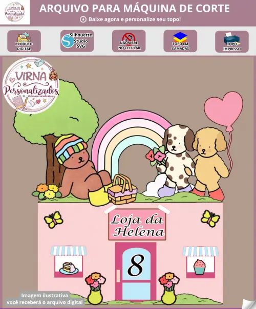 Arquivo de Corte Topo de Bolo - Bobbie Goods