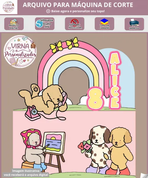 Arquivo de Corte Topo de Bolo - Bobbie Goods