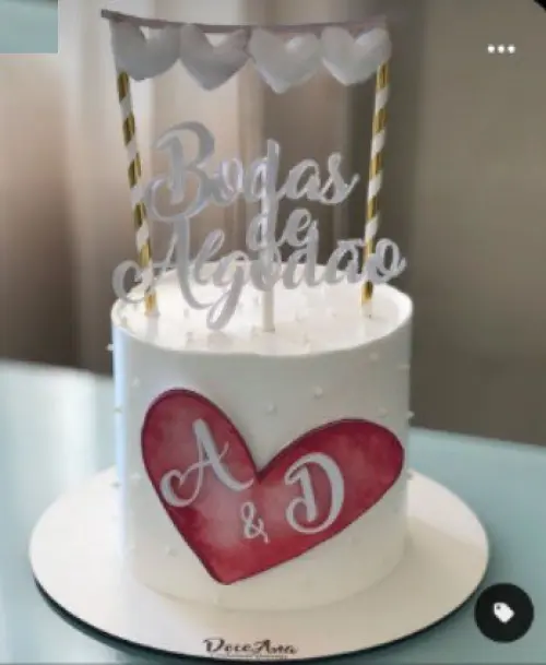 Arquivo de Corte Topo de Bolo - Bodas de Algodão