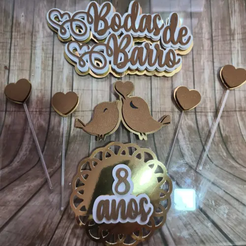 Arquivo de Corte Topo de Bolo - Bodas de Barro