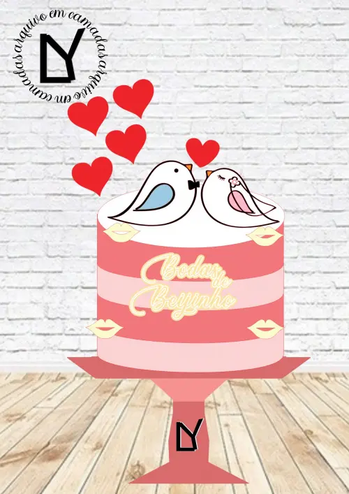 Arquivo de Corte Topo de Bolo - Bodas de Beijinho