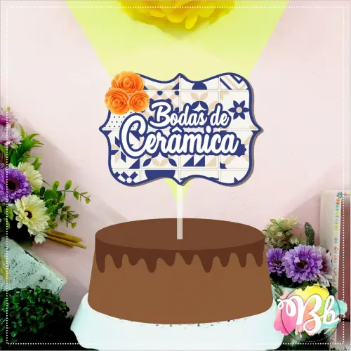 Arquivo de Corte Topo de Bolo - Bodas de Cerâmica