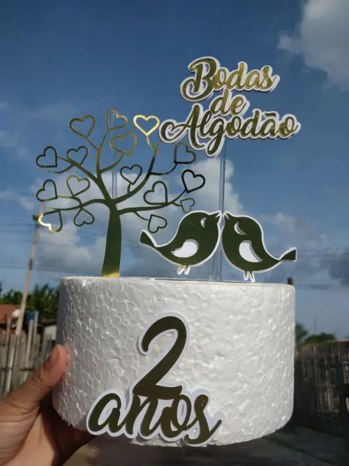 Arquivo de Corte Topo de Bolo - Bodas de Algodão