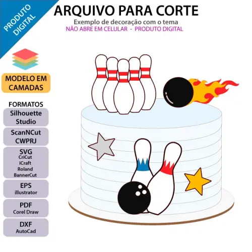 Arquivo de Corte Topo de Bolo - Boliche