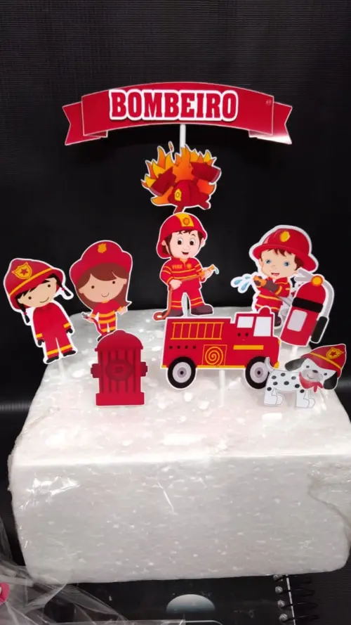 Arquivo de Corte Topo de Bolo - Bombeiro