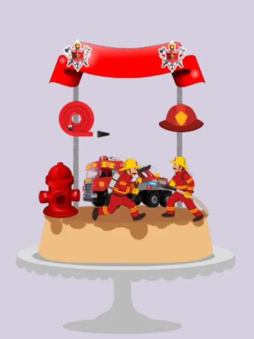 Arquivo de Corte Topo de Bolo - Bombeiro