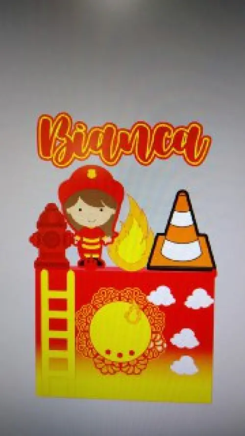 Arquivo de Corte Topo de Bolo - Bombeiro