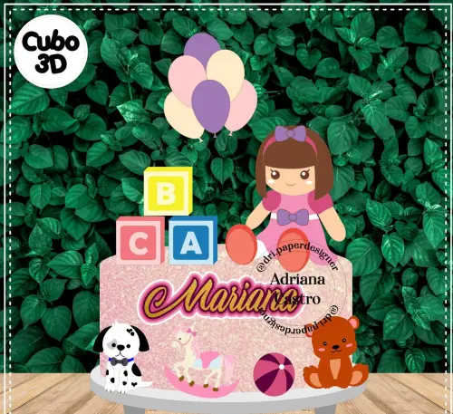 Arquivo de Corte Topo de Bolo - Boneca