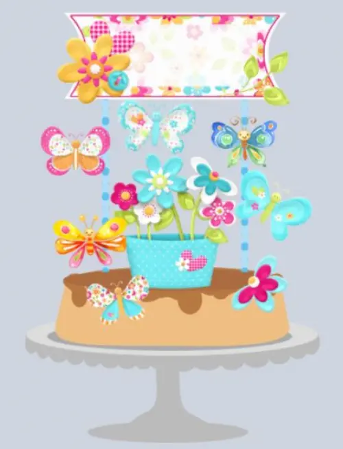 Arquivo de Corte Topo de Bolo - Borboletas