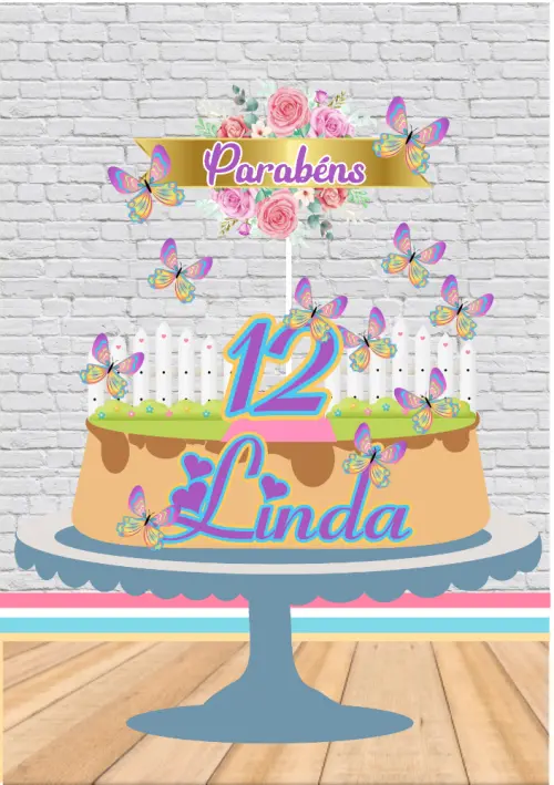 Arquivo de Corte Topo de Bolo - Borboletas