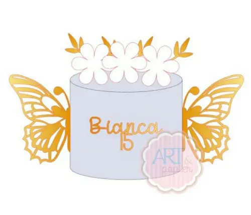 Arquivo de Corte Topo de Bolo - Borboletas