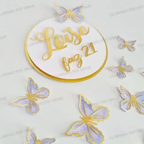 Arquivo de Corte Topo de Bolo - Borboletas