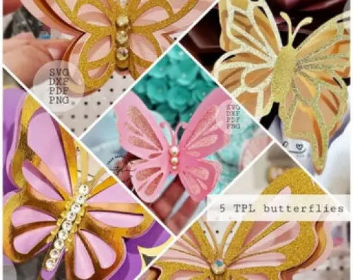 Arquivo de Corte Topo de Bolo - Borboletas