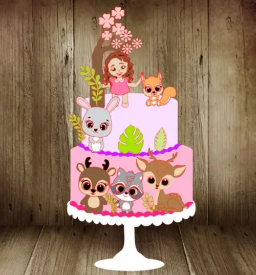 Arquivo de Corte Topo de Bolo - Bosque Encantado