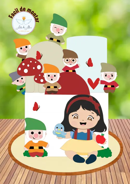 Arquivo de Corte Topo de Bolo - Branca de Neve