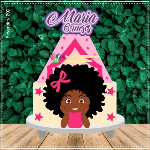 Arquivo de Corte Topo de Bolo - Cacheada