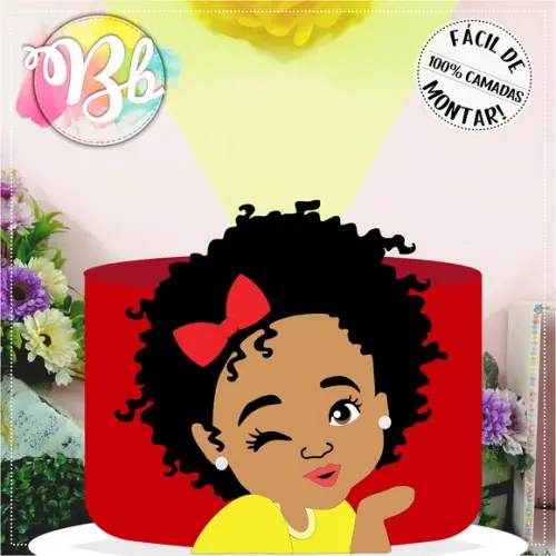 Arquivo de Corte Topo de Bolo - Cacheada