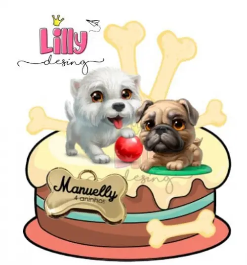 Arquivo de Corte Topo de Bolo - Cachorro