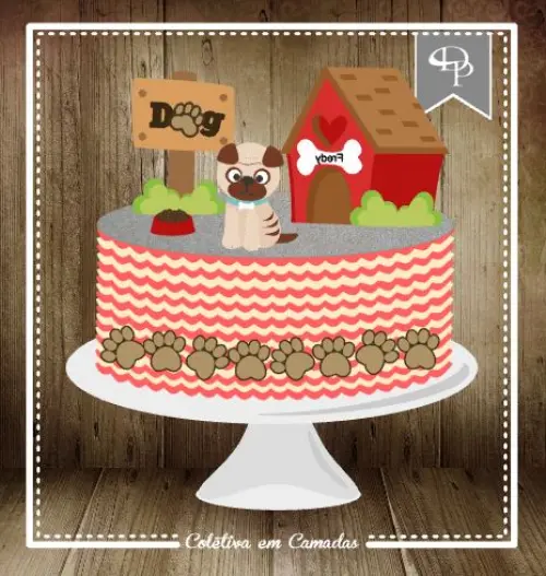 Arquivo de Corte Topo de Bolo - Cachorro