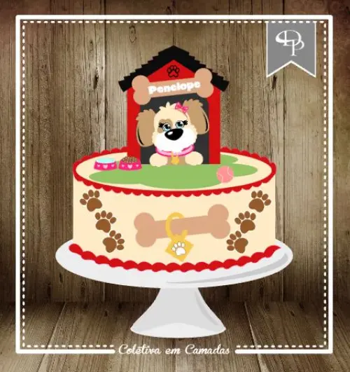 Arquivo de Corte Topo de Bolo - Cachorro