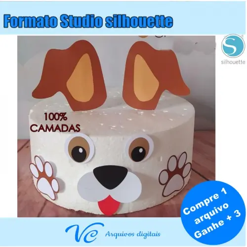 Arquivo de Corte Topo de Bolo - Cachorro