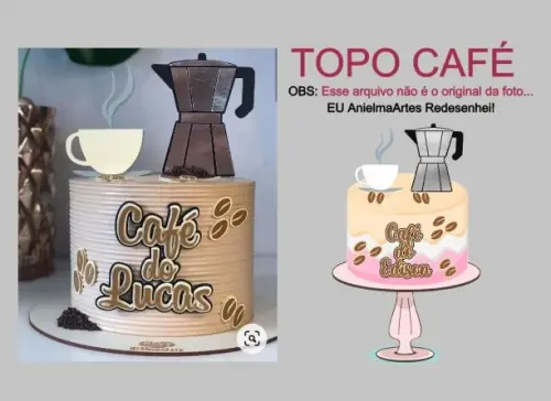 Arquivo de Corte Topo de Bolo - Café