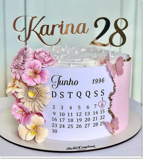 Arquivo de Corte Topo de Bolo - Calendário