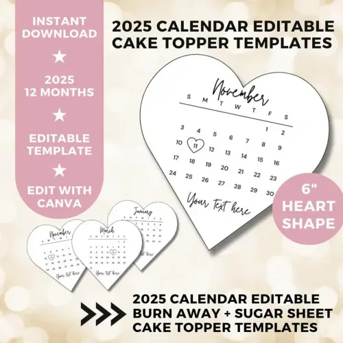 Arquivo de Corte Topo de Bolo - Calendário