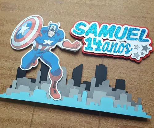 Arquivo de Corte Topo de Bolo - Capitão América