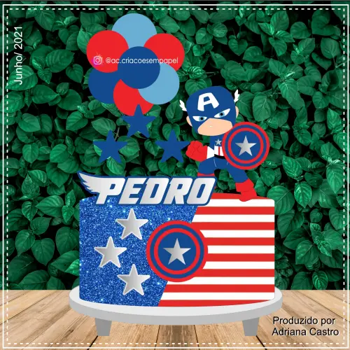 Arquivo de Corte Topo de Bolo - Capitão América