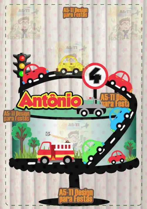 Arquivo de Corte Topo de Bolo - Carros