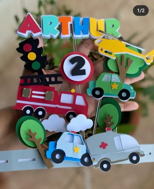 Arquivo de Corte Topo de Bolo - Carros