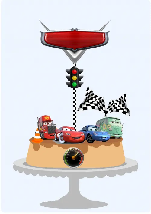 Arquivo de Corte Topo de Bolo - Carros