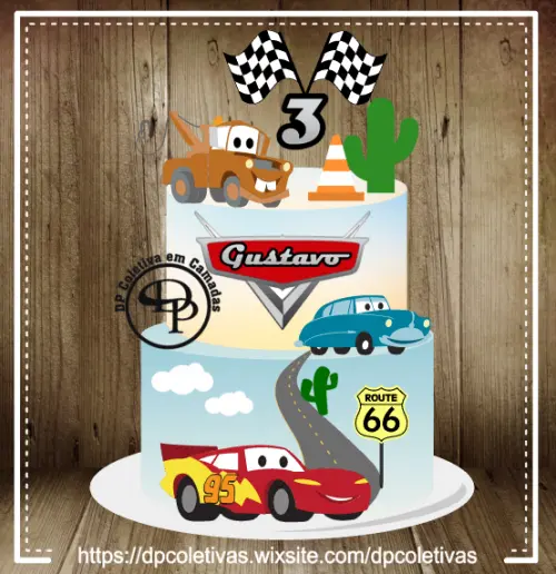 Arquivo de Corte Topo de Bolo - Carros