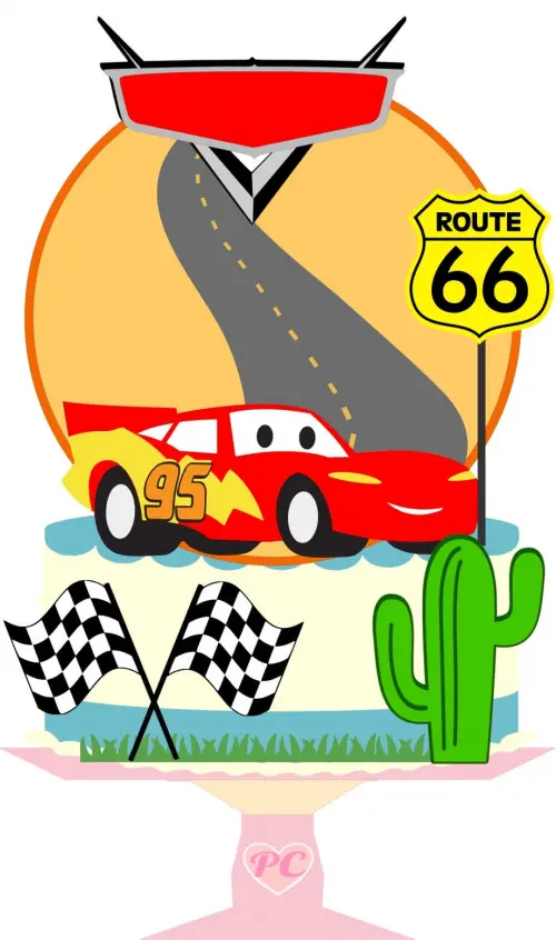 Arquivo de Corte Topo de Bolo - Carros