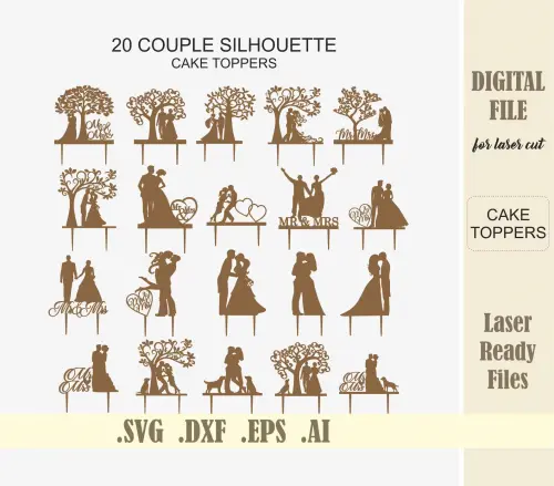 Arquivo de Corte Topo de Bolo - Casamento