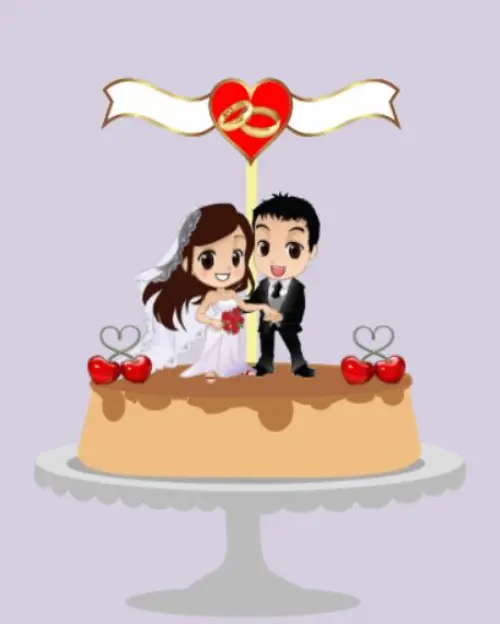 Arquivo de Corte Topo de Bolo - Casamento