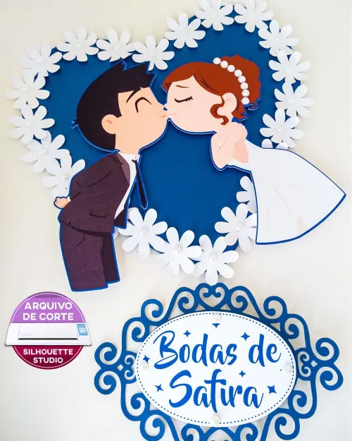 Arquivo de Corte Topo de Bolo - Casamento