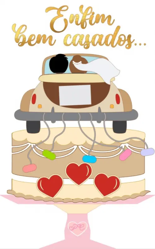 Arquivo de Corte Topo de Bolo - Casamento