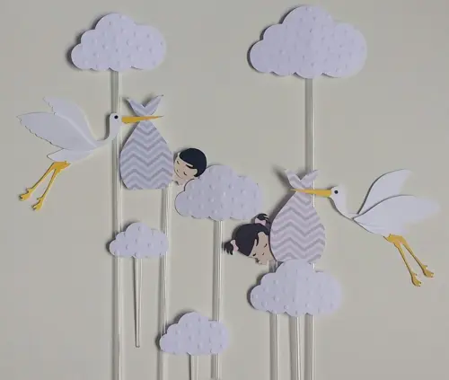 Arquivo de Corte Topo de Bolo - Cegonha