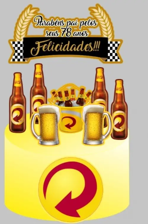 Arquivo de Corte Topo de Bolo - Cerveja