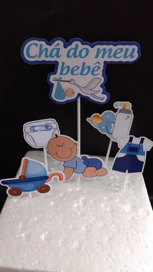 Arquivo de Corte Topo de Bolo - Chá de Bebê