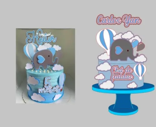 Arquivo de Corte Topo de Bolo - Chá de Fraldas