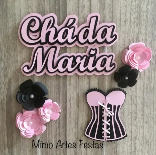 Arquivo de Corte Topo de Bolo - Chá de Lingerie