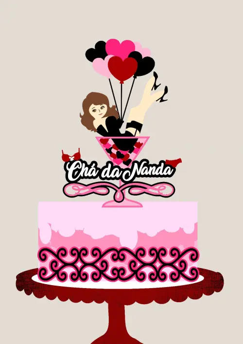 Arquivo de Corte Topo de Bolo - Chá de Lingerie