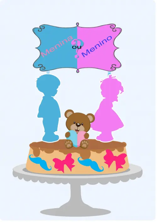 Arquivo de Corte Topo de Bolo - Chá Revelação