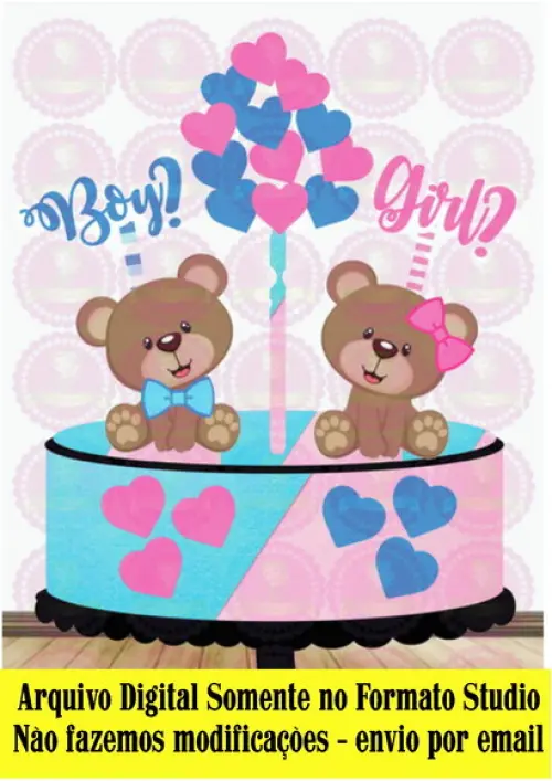 Arquivo de Corte Topo de Bolo - Chá Revelação