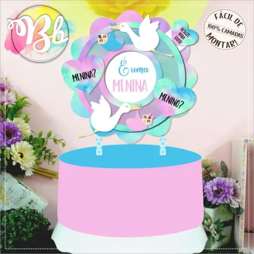 Arquivo de Corte Topo de Bolo - Chá Revelação