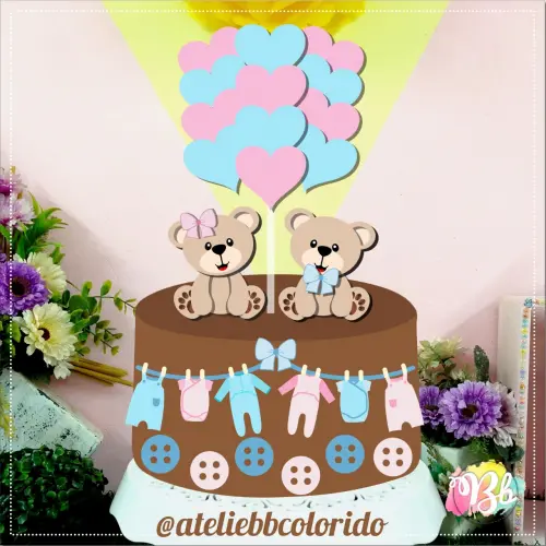 Arquivo de Corte Topo de Bolo - Chá Revelação