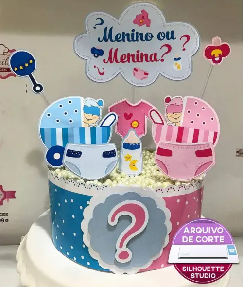 Arquivo de Corte Topo de Bolo - Chá Revelação